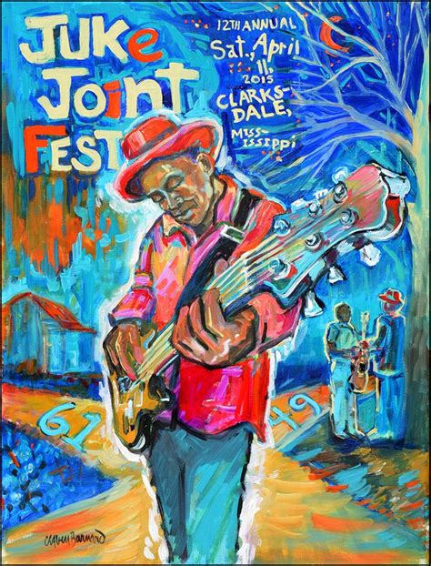 Poster for the Juke Joint Fest in Clarksdale, Ms. | Blues music art, Juke joints, Music artwork