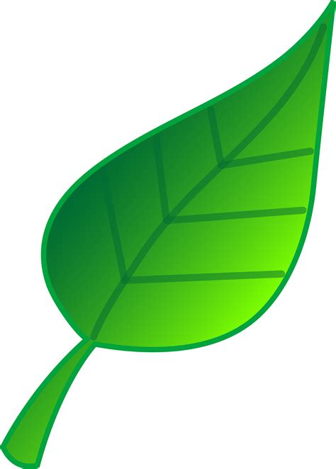 Simple Green Leaf Vector Art - Free Clip Art