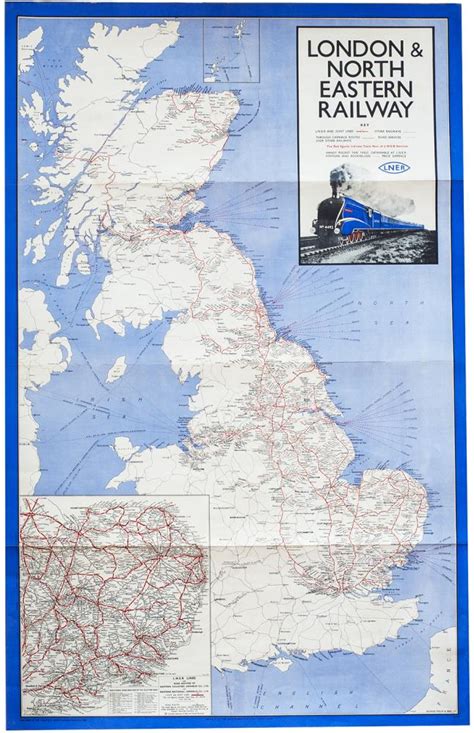 Poster LONDON & NORTH EASTERN RAILWAY MAP OF - Posters