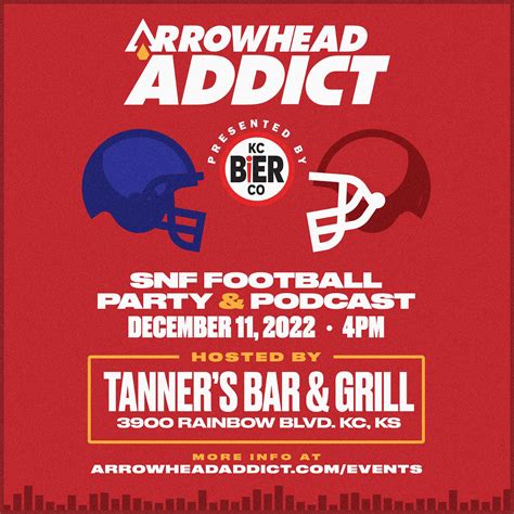 Sunday Night Football Party & Podcast with Arrowhead Addict – KC Bier ...