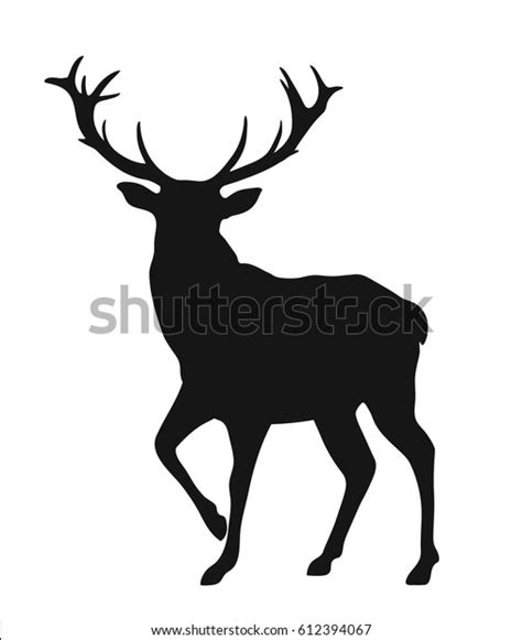 Black Silhouette Buck On White Background Stock Vector (Royalty Free ...