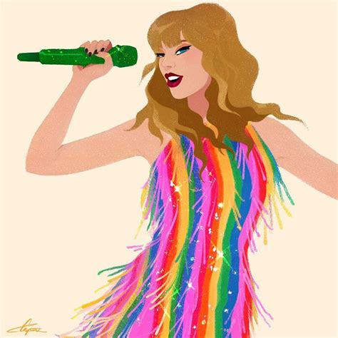 a woman in a colorful dress holding a green bottle and singing into a karaoke microphone