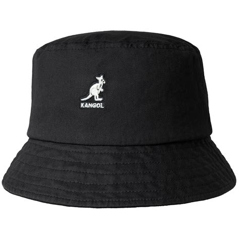 Chapeaux - Kangol Washed Bucket (noir) - Hatshop.fr