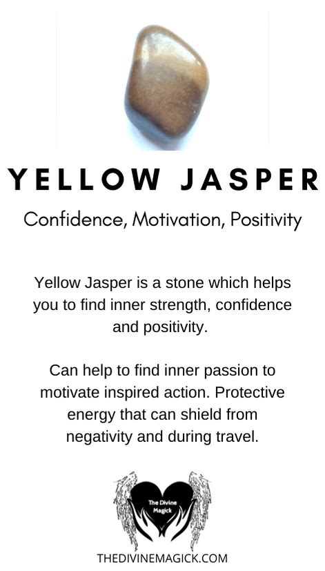 Yellow Jasper Crystal Meaning Card | The Divine Magick