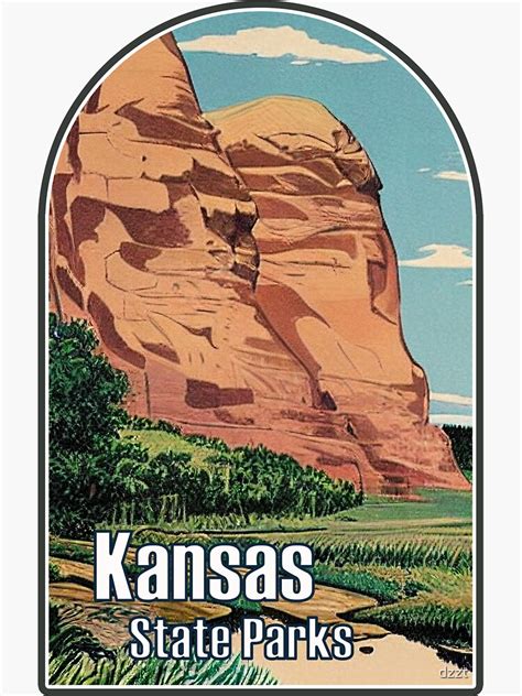 "Kansas State Parks Illustration" Sticker for Sale by dzzt | Redbubble