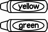 Yellow Crayon Coloring Pages sketch template