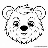 Bear Face Coloring Pages  Free & Printable sketch template