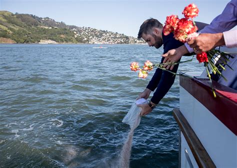 On the boat that scatters cremation ashes on San Francisco Bay