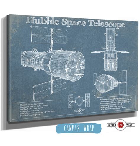 Hubble Telescope Blueprint Wall Art | Etsy