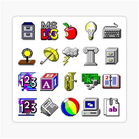 "Windows XP icons" Sticker for Sale by beccaooo | Redbubble