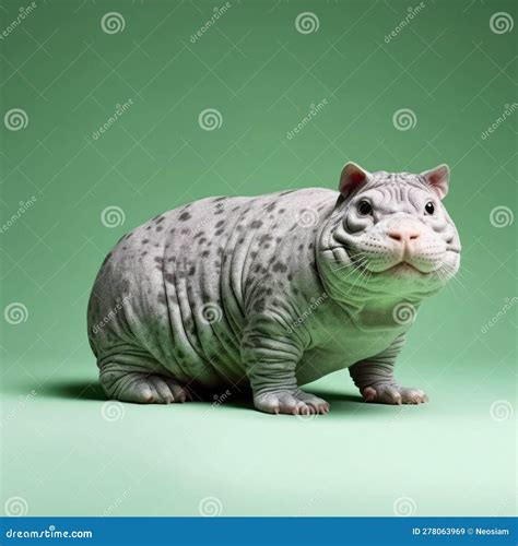 A Illustration of a Cat Mixed with a Hippo Stock Illustration ...