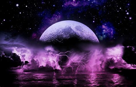 Purple Moon, Cute Moon Galaxy HD wallpaper | Pxfuel