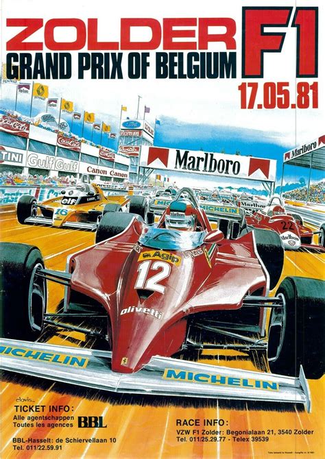 Ferrari F1 Zolder Grand Prix of Belgium High-Quality Vintage Retro Art Poster | eBay