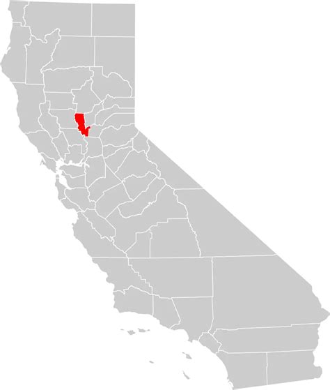 California County Map (sutter County Highlighted) - MapSof.net