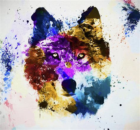 Colorful Wolf Art Painting by Dan Sproul