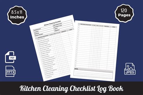 Kitchen Cleaning Checklist Log Book - log book Kdp (2284264)