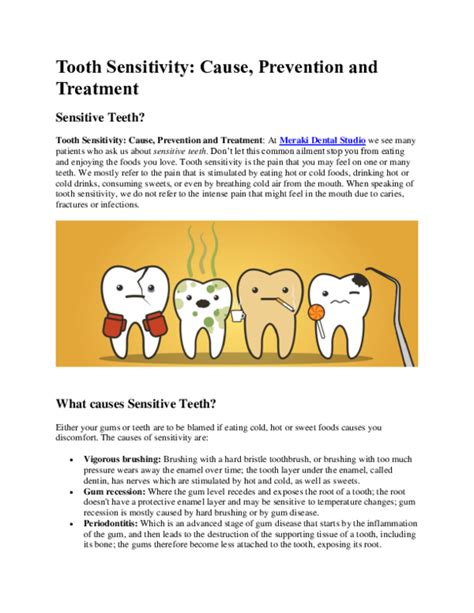 (PDF) Tooth Sensitivity: Cause, Prevention and Treatment Sensitive Teeth | Meraki Dental ...