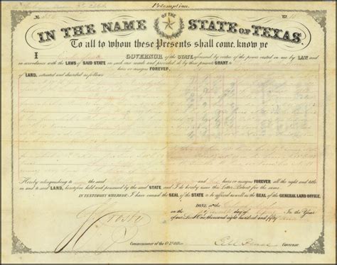 (Nacogdoches County, Texas) [Preemption Land Grant, signed by Governor ...