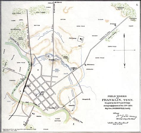 Map of Franklin, TN, 1864 | Franklin tennessee, Tennessee, Franklin