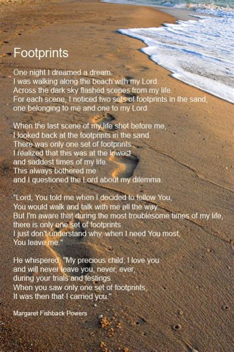 Footprints poem So true for me | Footsteps in the sand, Footprints in the sand poem, Footprint