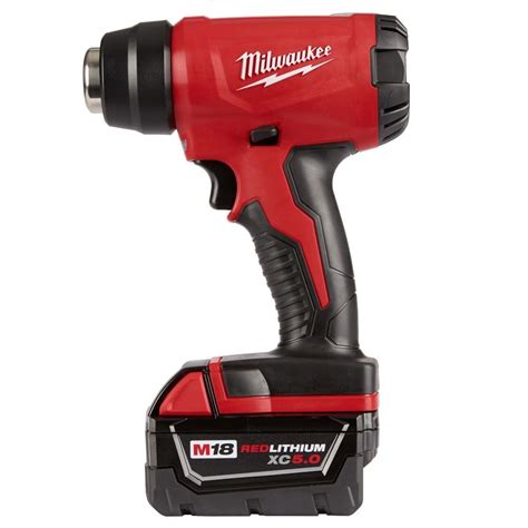 Milwaukee Tool M18 18V Lithium-Ion Cordless Compact Heat Gun Kit W/(1) 5.0Ah Batteries, Ch ...