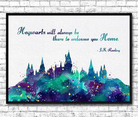 Hogwarts Castle 8 Quote Harry Potter Watercolor Art Print Archival Fine ...