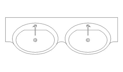 Descarga gratuita del Bloque AutoCAD: lavabos, encimera doble lavabo ...