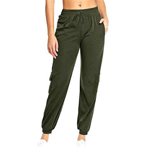 Women Cargo Combat Trouser Work Stretch Elasticated High Waist Joggers Pants | eBay