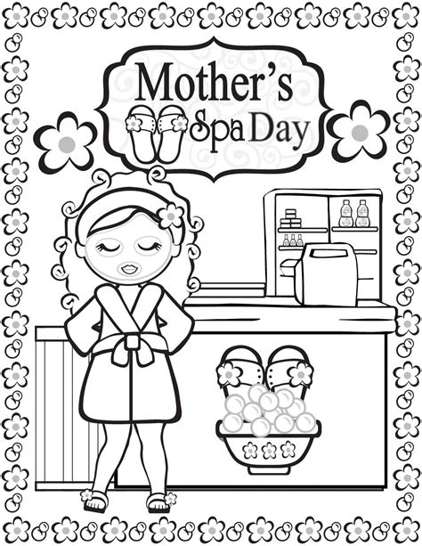 Coloring Page 3 Moms Spa Day