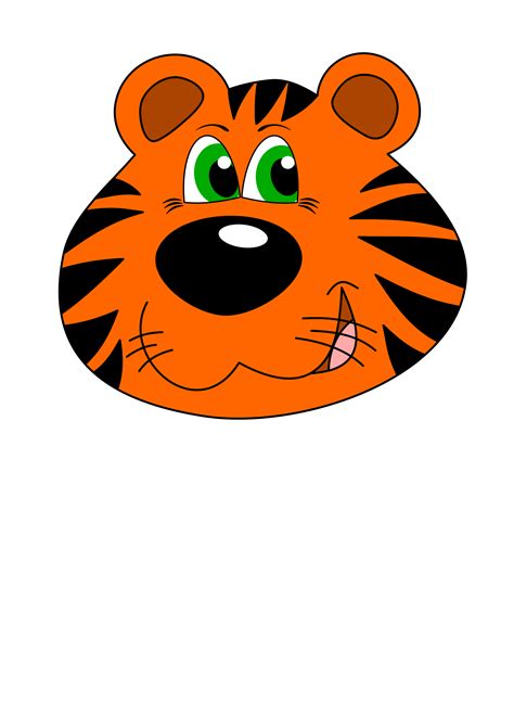 Cartoon Tiger Face Clipart - Deriding-Polyphemus