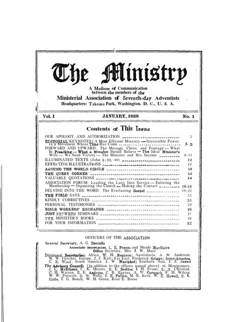 Ministry Magazine January 1928 | PDF | Sermon | Last Judgment