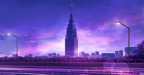 1920x1080px, 1080P free download | Skyscraper, tower, art, city, architecture, purple, HD ...