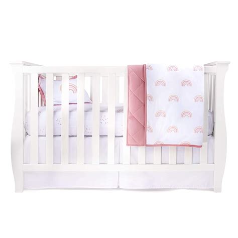 Baby Crib Bedding Sets for Girls 4 Piece Set Includes Crib Sheet ...