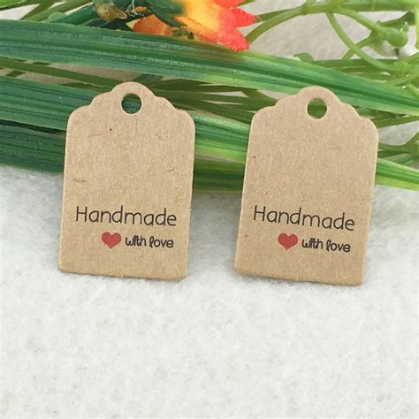 100pcs Kraft Hang Tags Handmade with Love Tags/DIY Gift Tags Gift Packaging Labels For Crafts ...