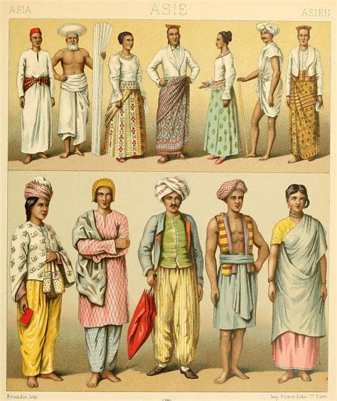 OLD SRI LANKA AND MALDIVES: drawings from "Le costume historique(…)" vol.3 by Auguste Racinet ...