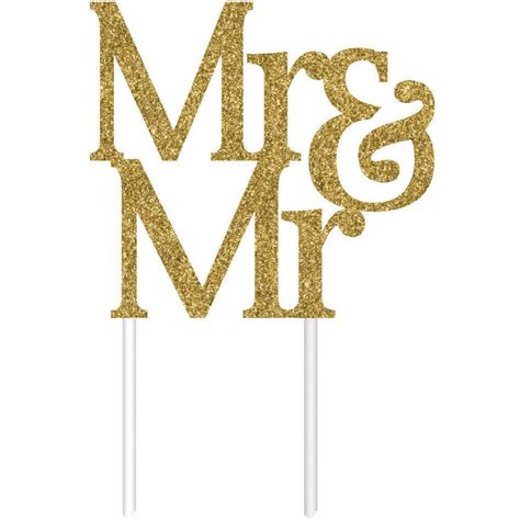 Mr & Mr Cake Topper - Gold | BIG W