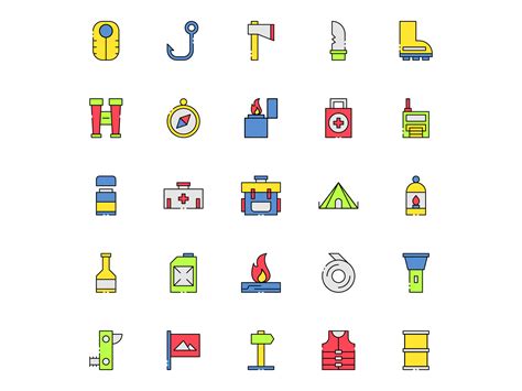 25 Survival Vector Icons by Unblast on Dribbble