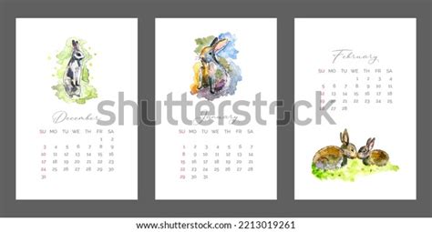 2023 Calendar 2023 Winter Months Calendar Stock Vector (Royalty Free ...