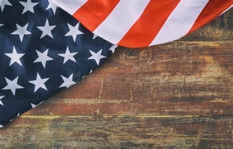 American Flag on Wooden Background Memorial Day Stock Photo - Image of ...