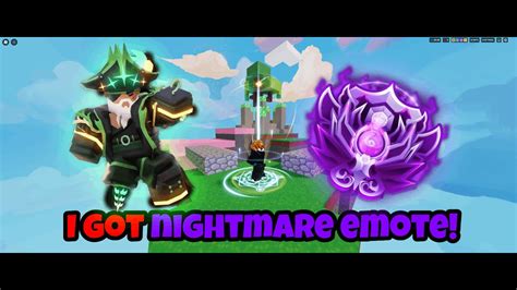 I GOT NIGHTMARE EMOTE! (Roblox Bedwars!) - YouTube