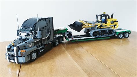 Lego 42078 Mack Anthem MOC Detachable Gooseneck Low Loader Trailer - YouTube