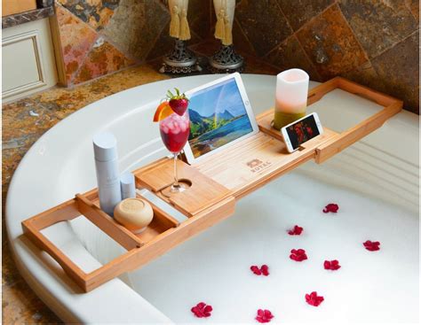 - Newest Design Bathtub Caddy Tray with the Biggest Extendable Sides up ...