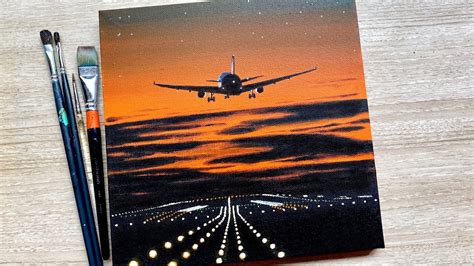 Fly to the Sunset / Easy Acrylic Painting for Beginners / Daily Challenge #98 - YouTube