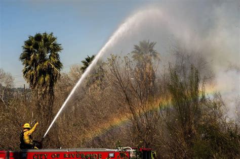 Evacuations lifted as crews combat Southern California fire