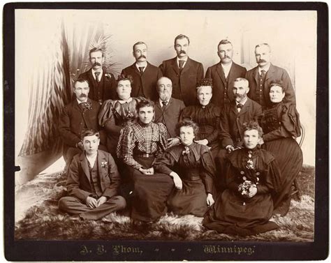 Mawhinney family. Front row, L-R: Frank, Mary (Evans), Bella, Jennie (Hillis); Middle row, L-R ...