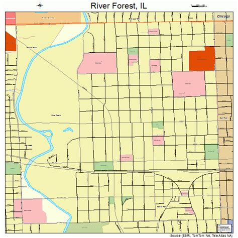 River Forest Illinois Map - Gennie Clementine