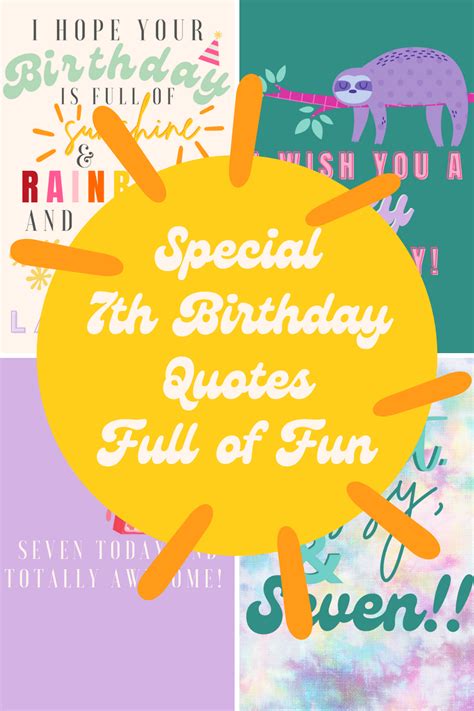 Special 7th Birthday Quotes Full of Fun - Darling Quote