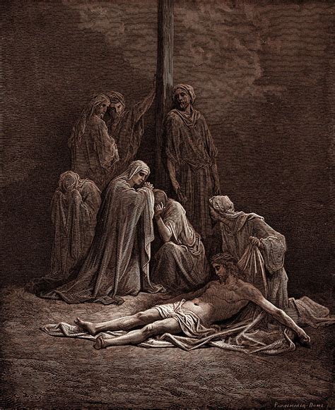 The Dead Christ, By Gustave Dore, 1832 - 1883 Drawing by Litz ...