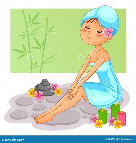 Spa girl stock vector. Illustration of pretty, cartoon - 28000369