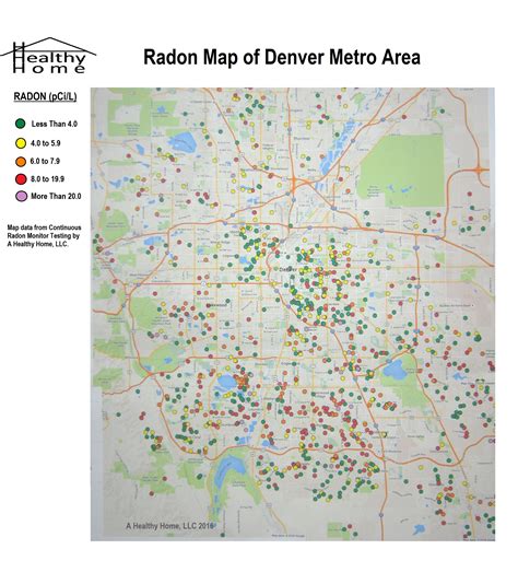 Radon Map of Denver Area - A Healthy Home, LLC